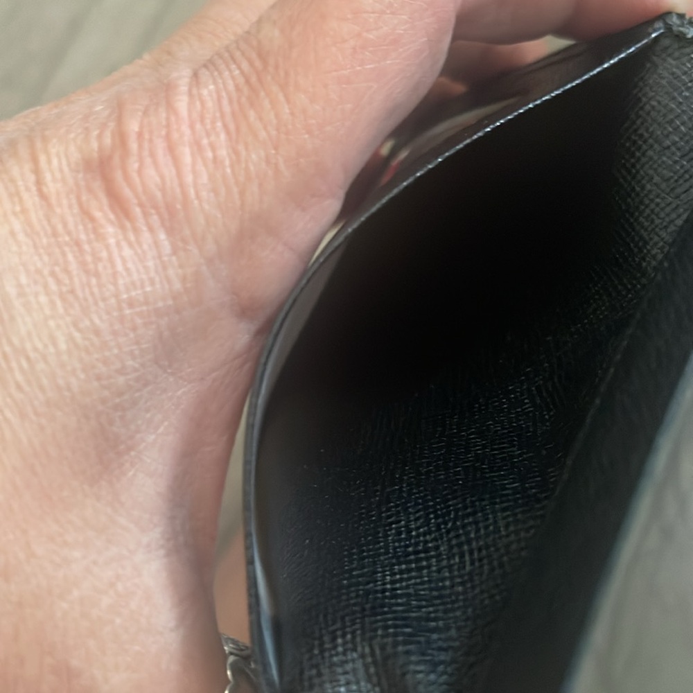 Louis Vuitton Porte 2 Cartes Vertical‎ Black Taiga Leather Card Case Holder - Picture 15 of 15